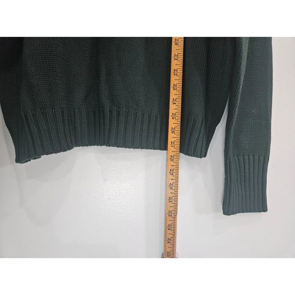 Polo Ralph Lauren Mens XL Hunter Green Cotton Shaker Knit Crew Neck Sweater